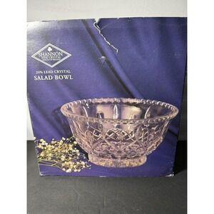 Shannon Crystal 24% Lead Salad Bowl Style 172 8" Cut Crystal w/ Box